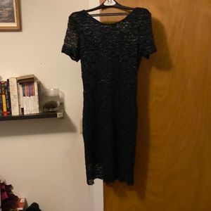 Vintage 1980s black sparkly Nina piccalino lbd sexy